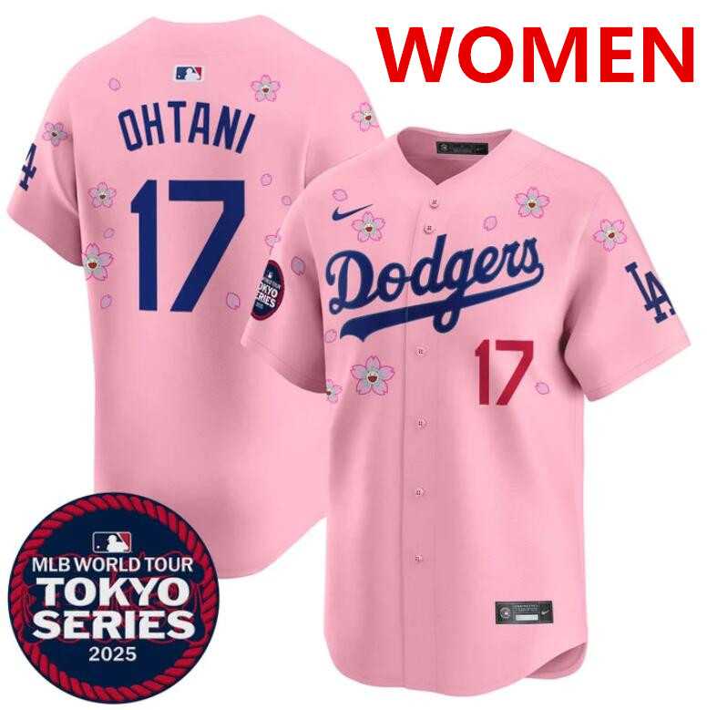 Women's Los Angeles Dodgers #17 Shohei Ohtani Pink 2025 Tokyo Series Limited Stitched Jersey Dzhi,We sell and wholesale Women's Los Angeles Dodgers #17 Shohei Ohtani Pink 2025 Tokyo Series Limited Stitched Jersey Dzhi on line form chian!